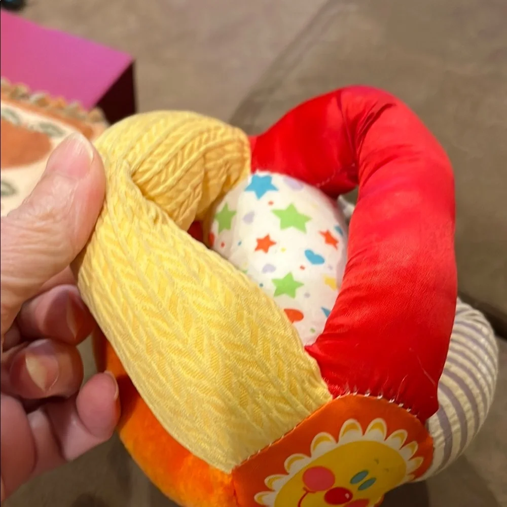 Vintage Playskool Touch ‘ems plush peak a boo squeaker Elephant and ball rattle